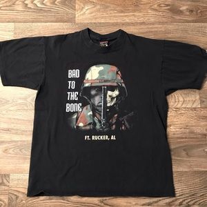Vintage 90s Made In USA Skeleton Army T Shirt
